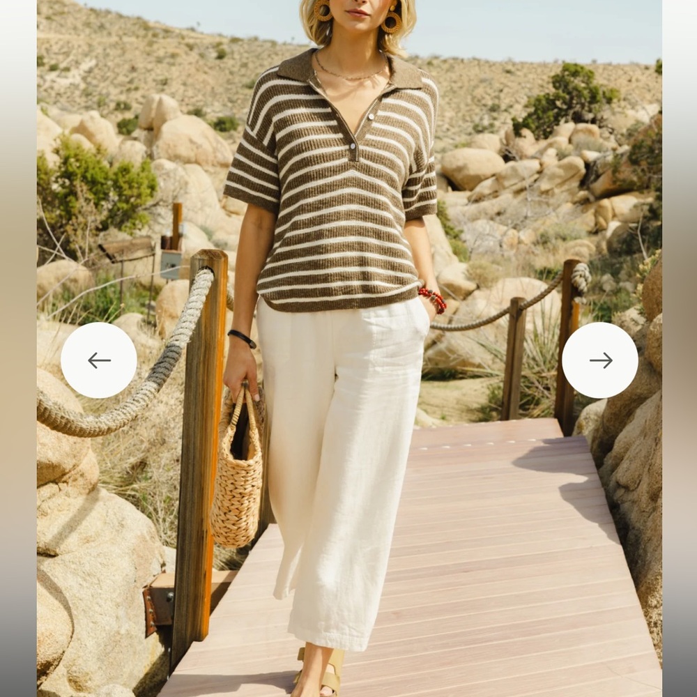 Linen cropped pants